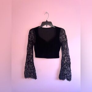 Velvet and Lace Crop Top